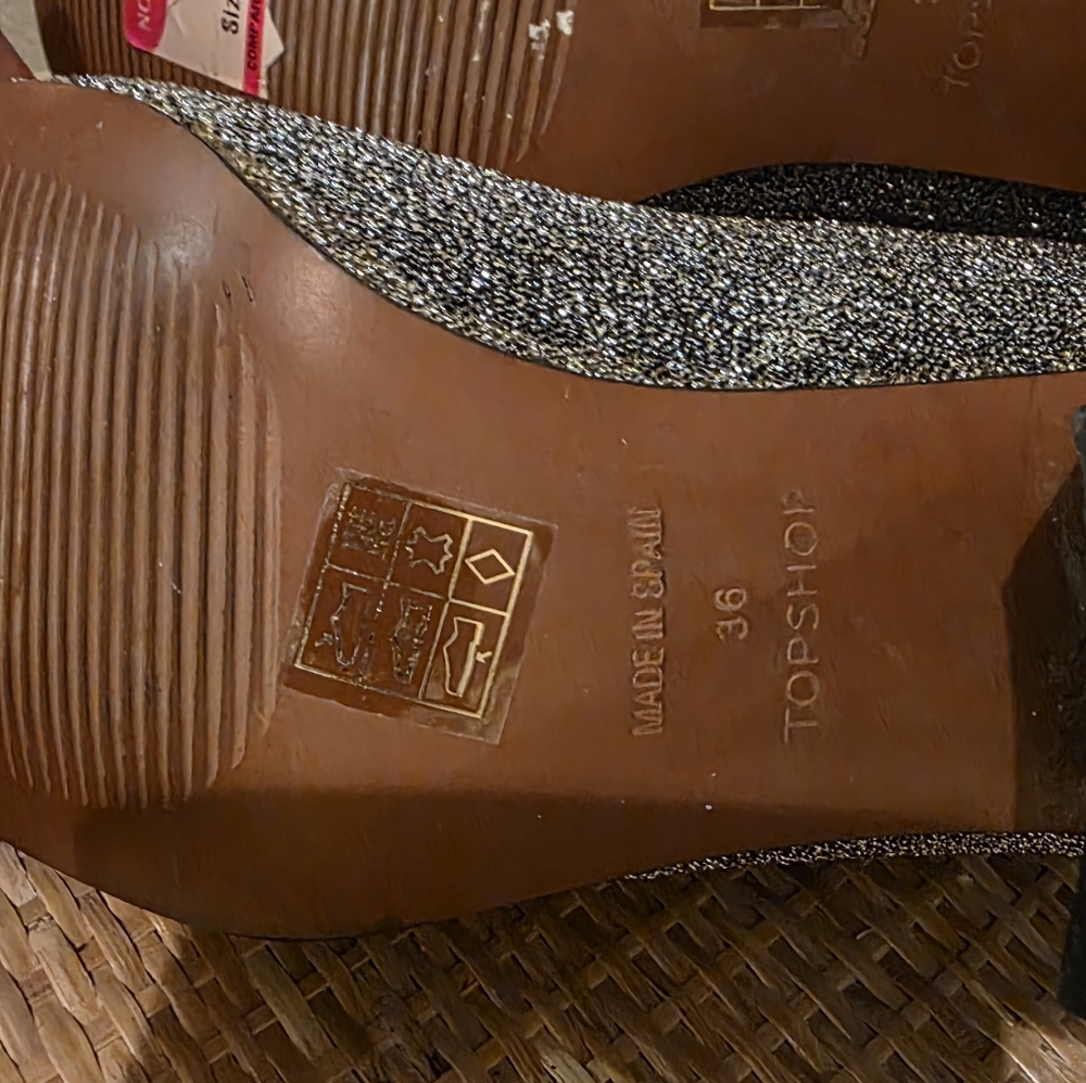 Topshop Stretch Socks Glittering Silver Ankle Boots - Picture 9 of 11